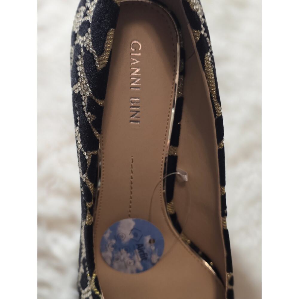 *NEW* Gianni Bini Ivyya heels Gold/Blk size 10 - Picture 2 of 5